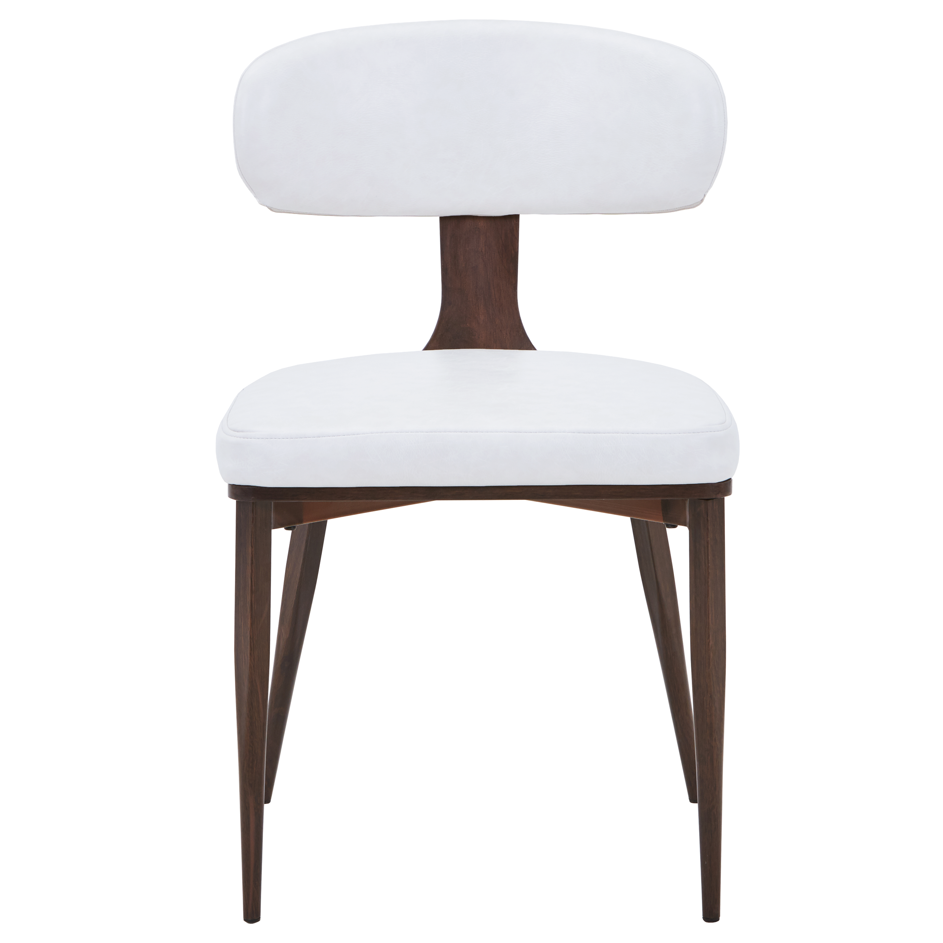 Dilenny Leather Dining Chair with Steel Legs