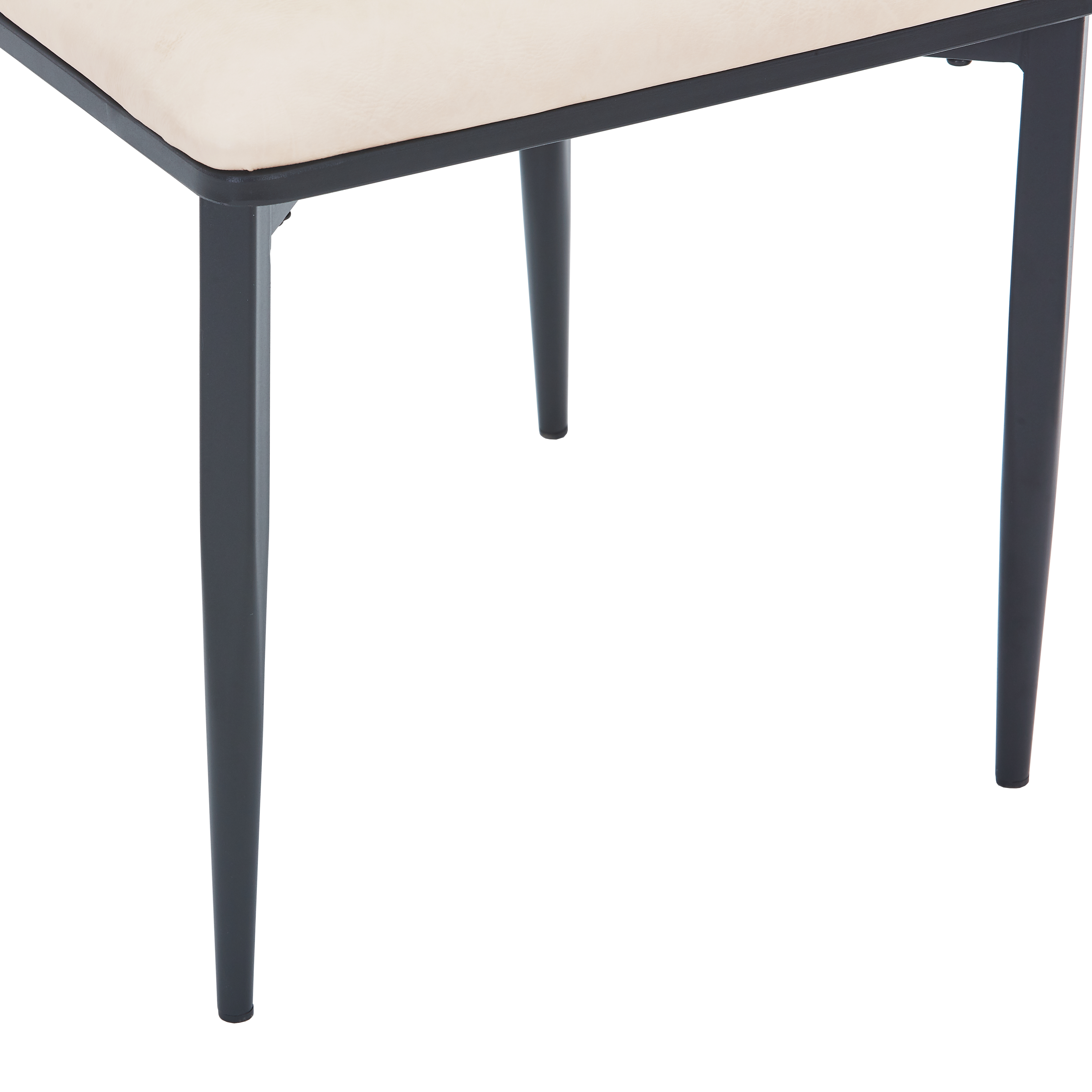 Dilenny Leather Dining Chair with Black Finish Steel Legs