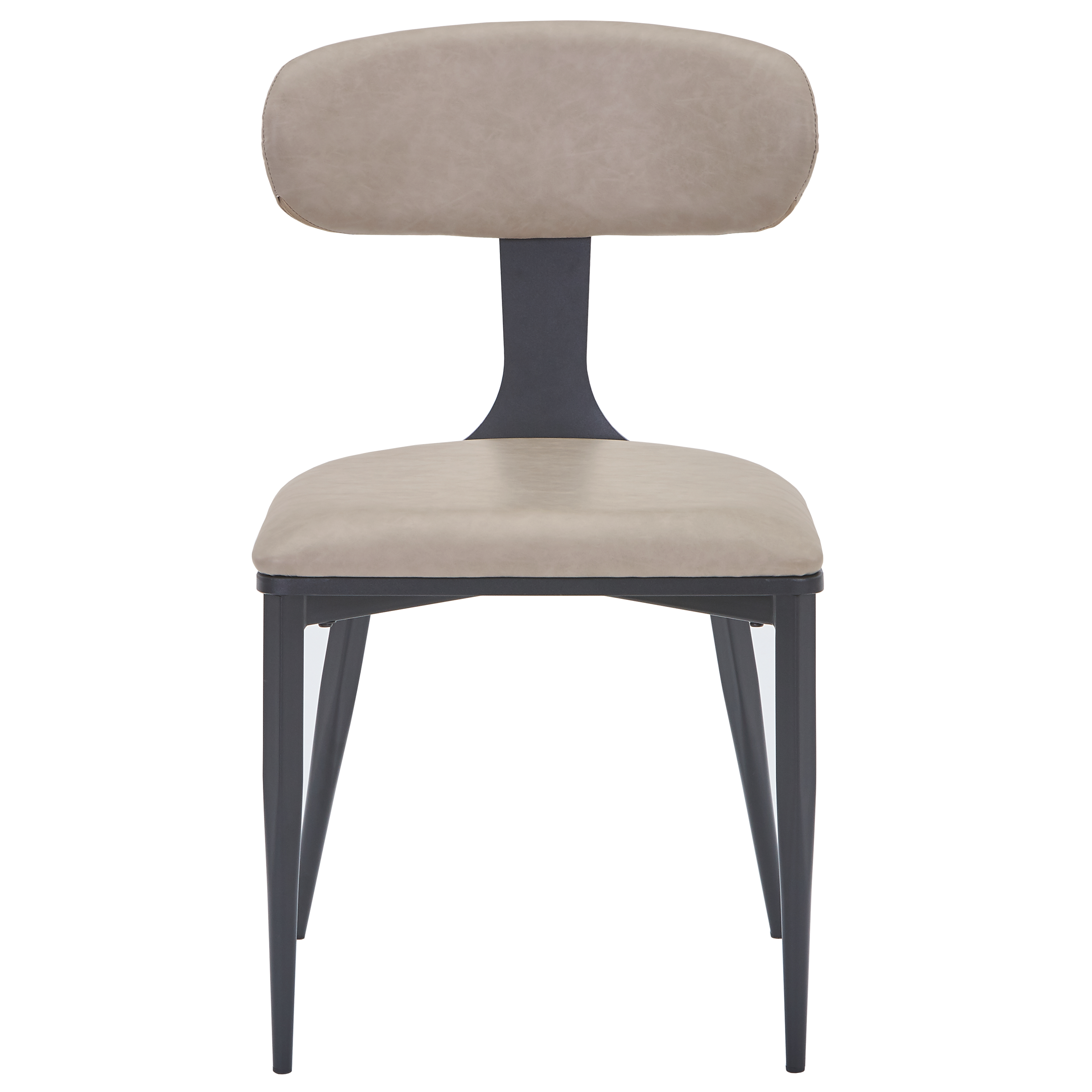 Dilenny Leather Dining Chair with Black Finish Steel Legs