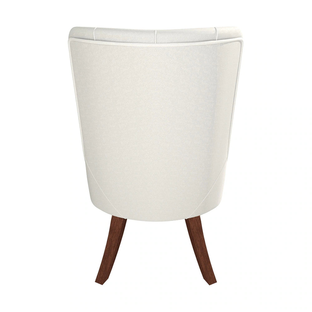 Spruce Dining Chair in Leather/Velvet with Diamond-Tufted Design and Rubberwood Legs