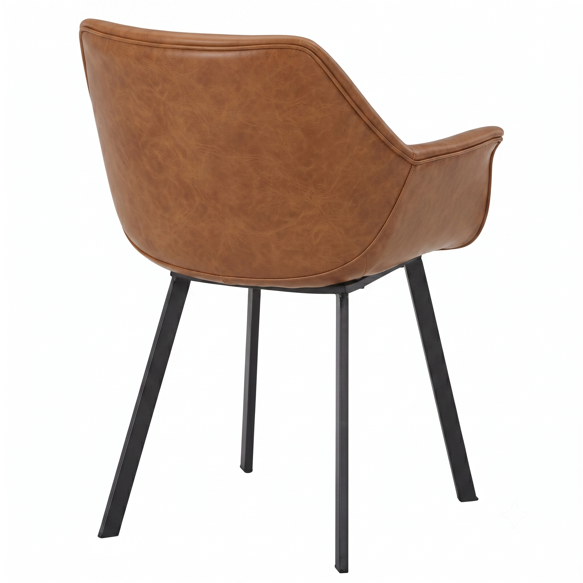 Markley Leather Dining Chair with Powder-Coated Iron Legs