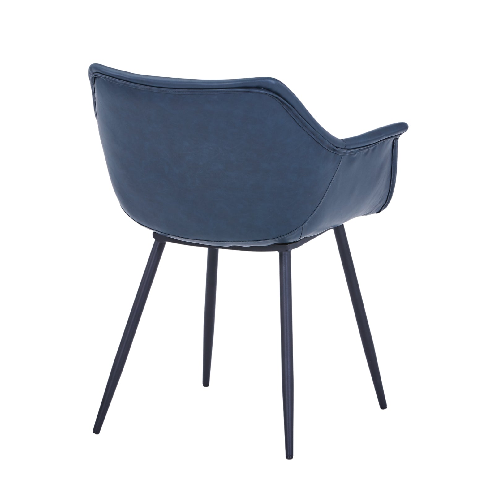 Markley Leather Dining Chair with Powder-Coated Iron Legs