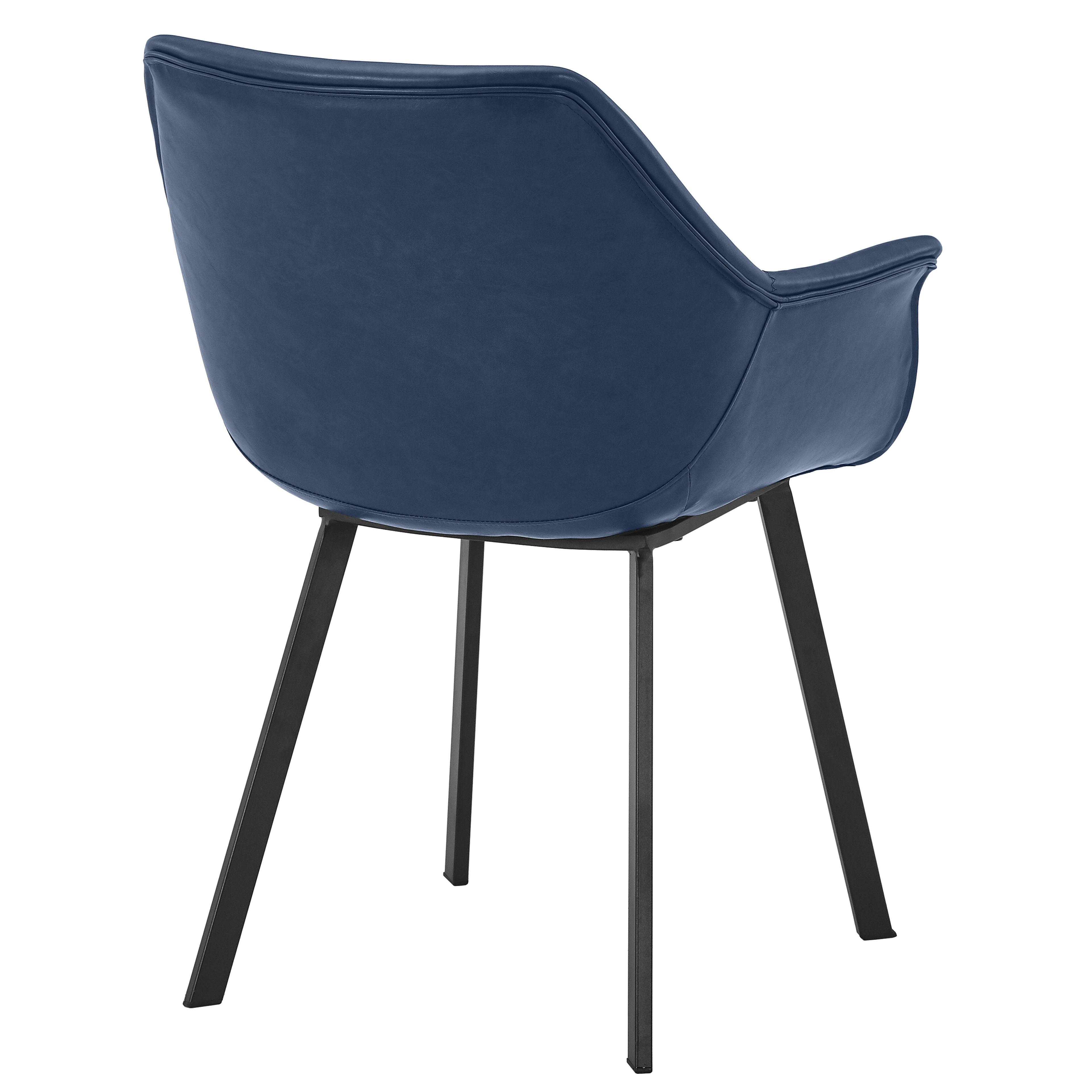 Markley Leather Dining Chair with Powder-Coated Iron Legs