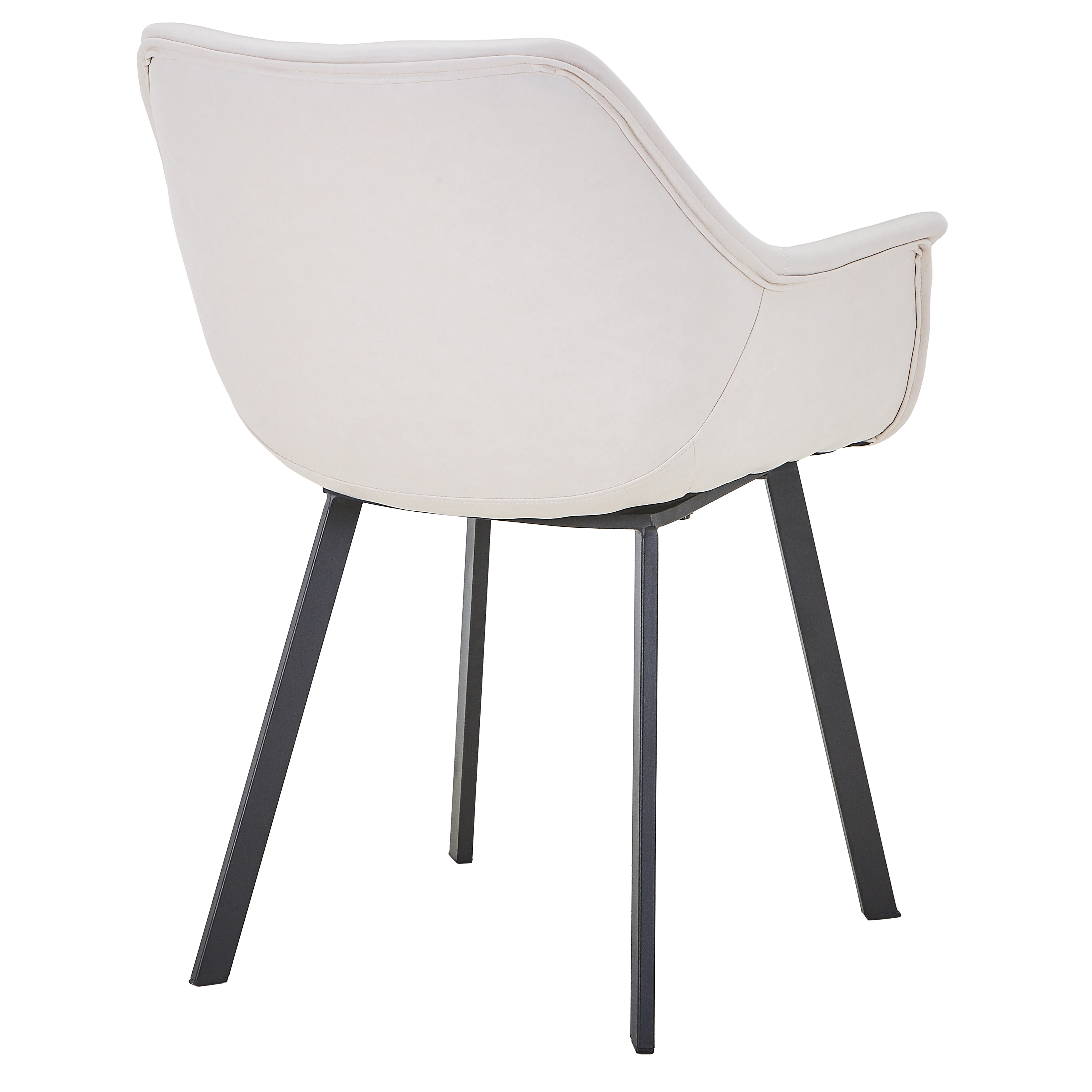 Markley Leather Dining Chair with Powder-Coated Iron Legs