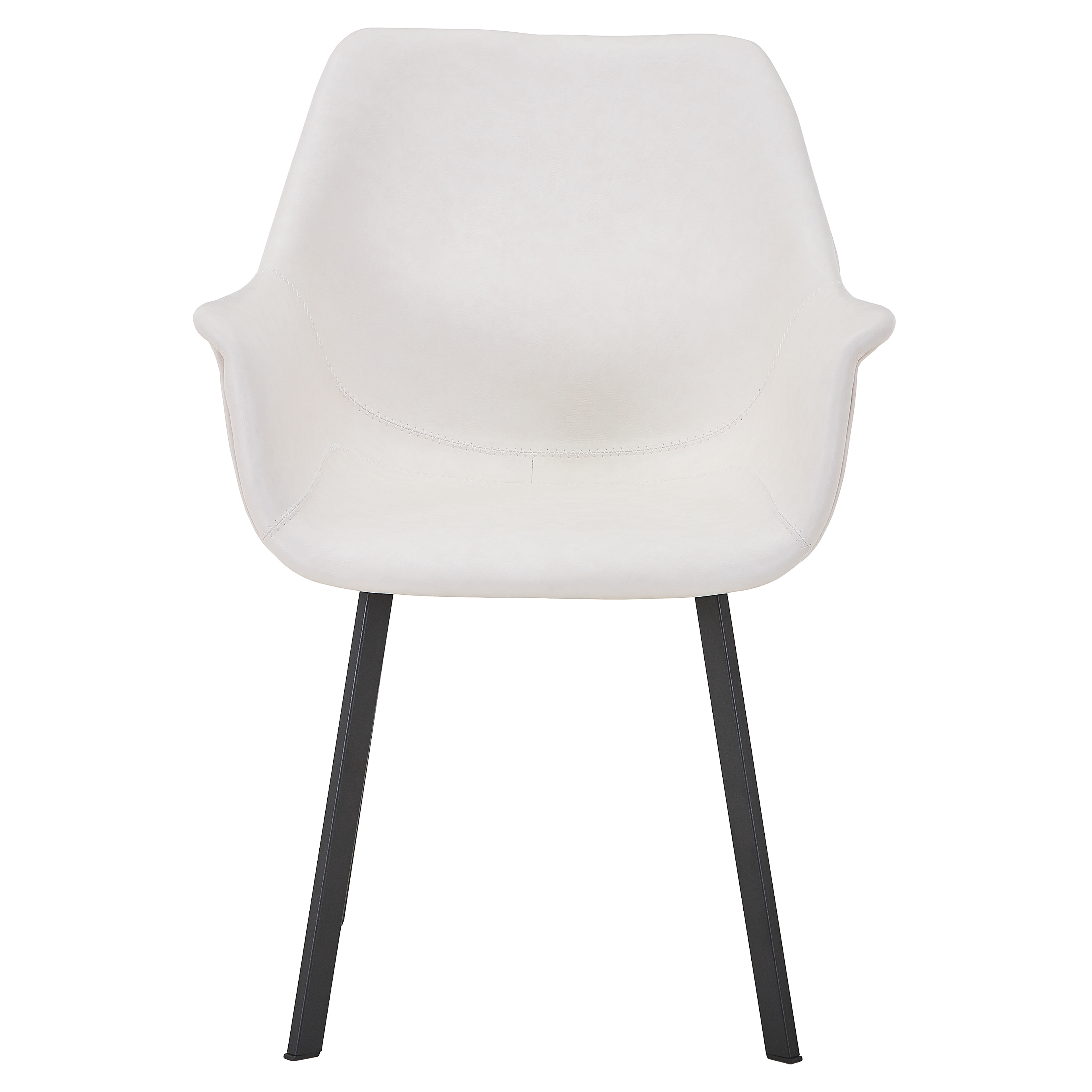 Markley Leather Dining Chair with Powder-Coated Iron Legs
