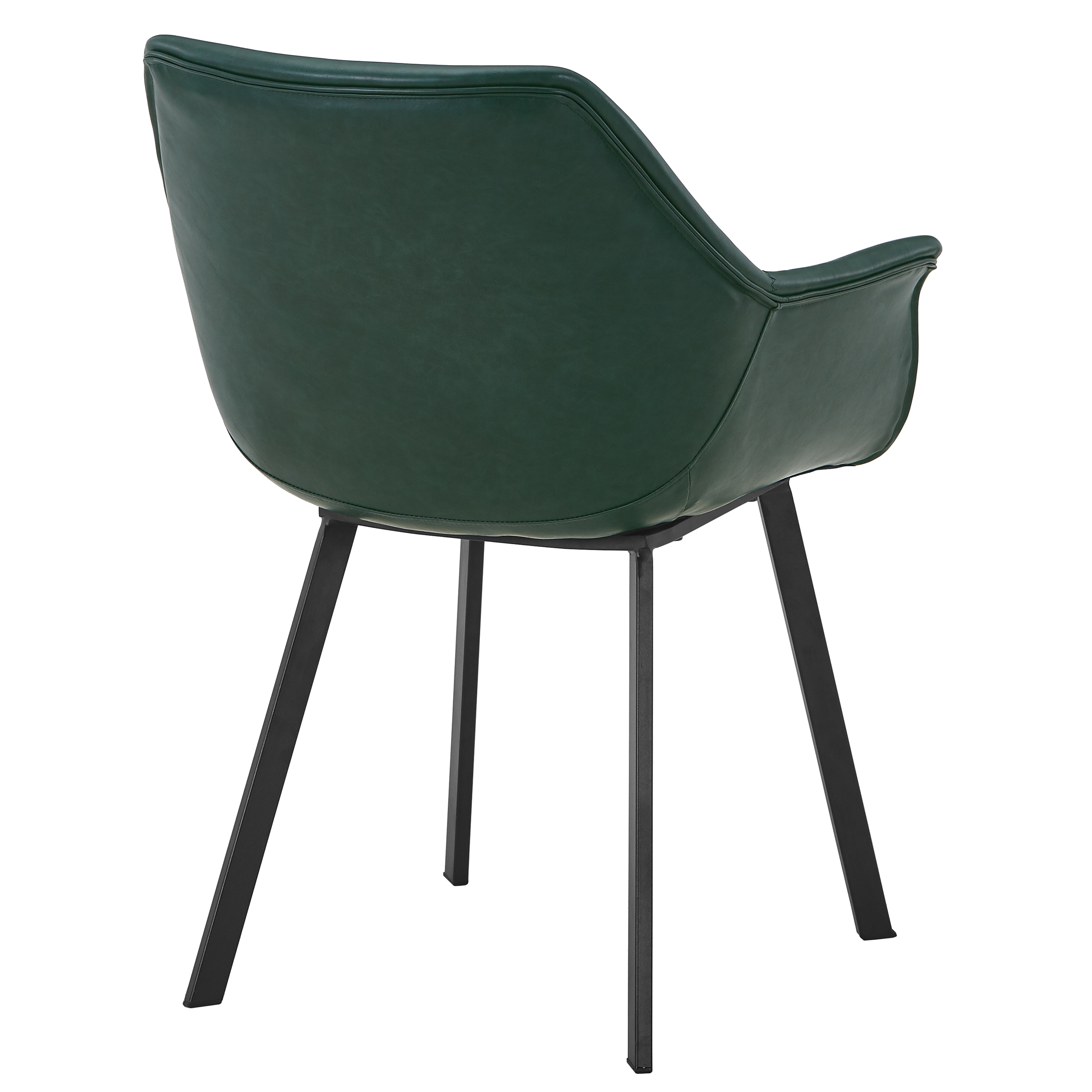 Markley Leather Dining Chair with Powder-Coated Iron Legs