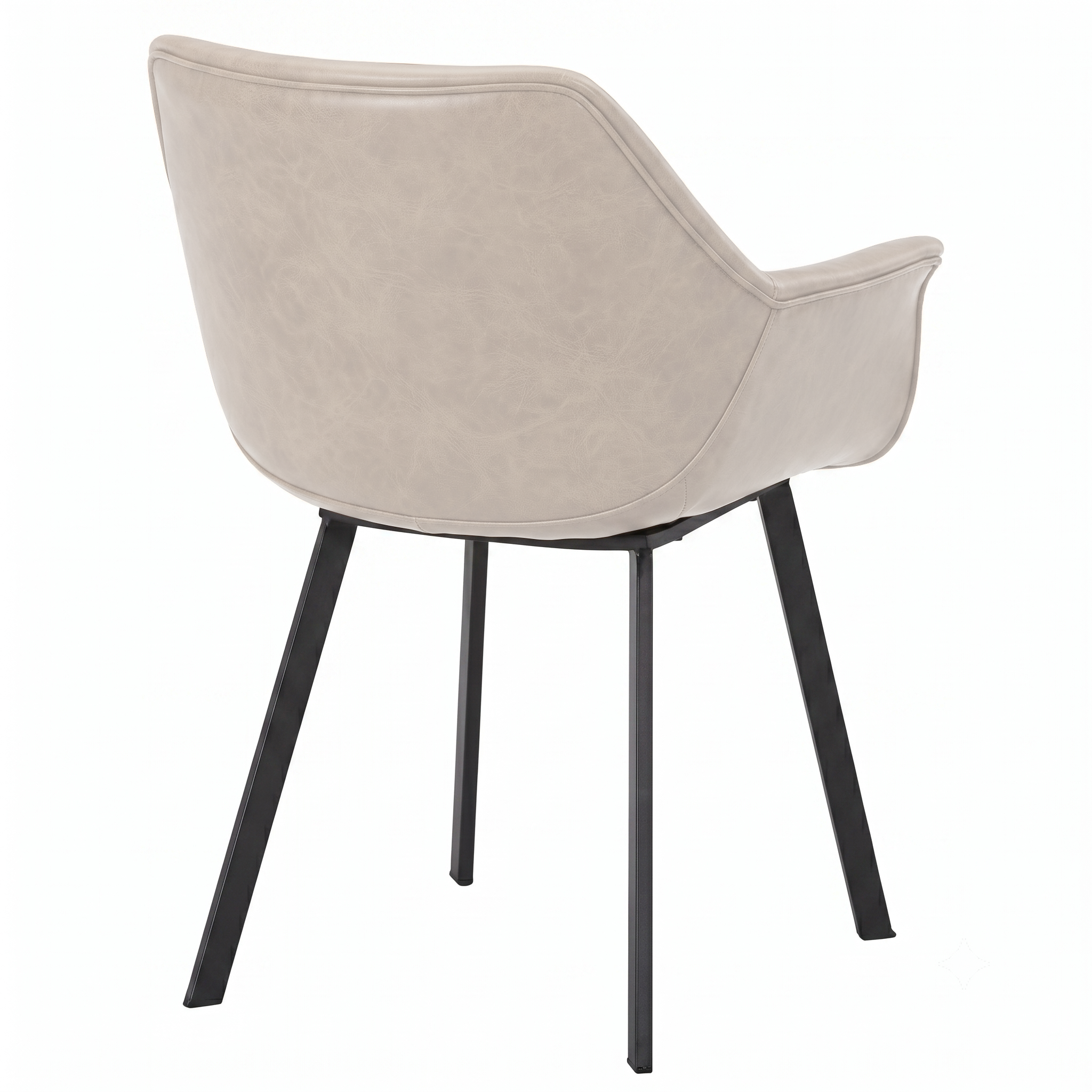 Markley Leather Dining Chair with Powder-Coated Iron Legs