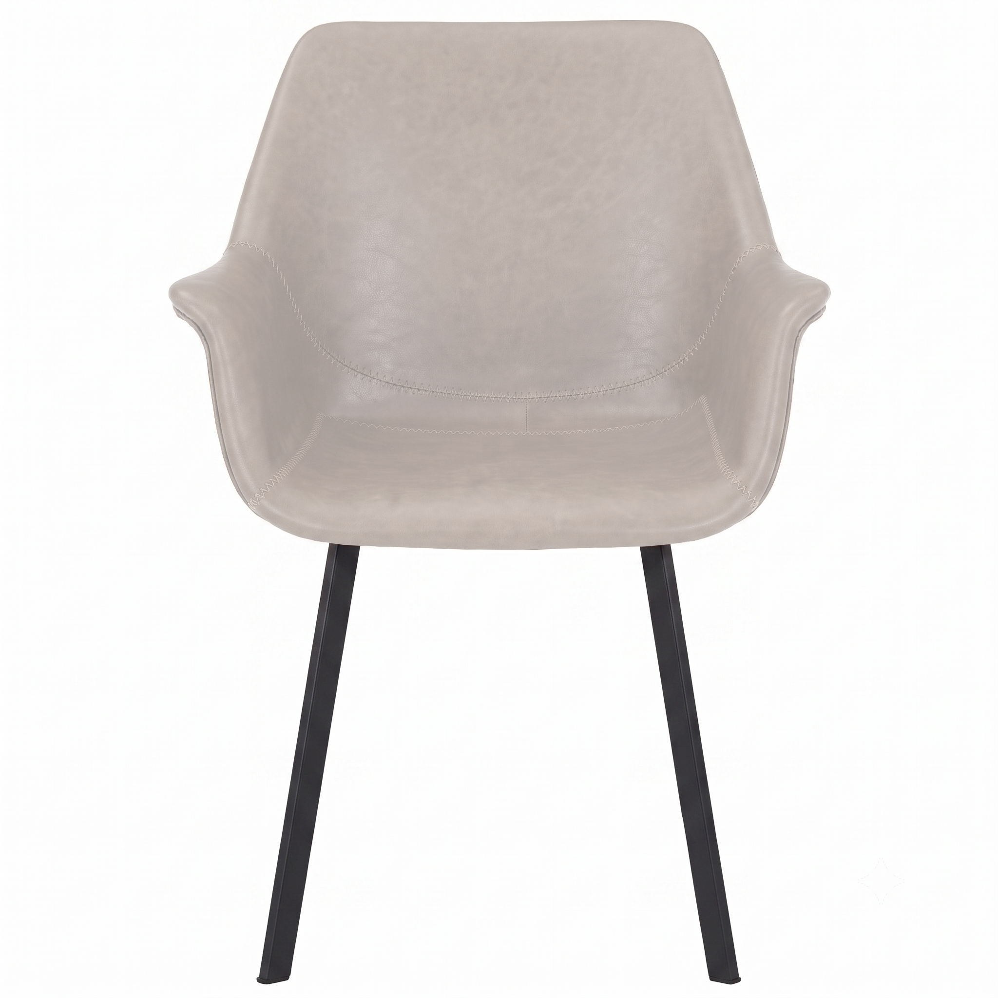 Markley Leather Dining Chair with Powder-Coated Iron Legs