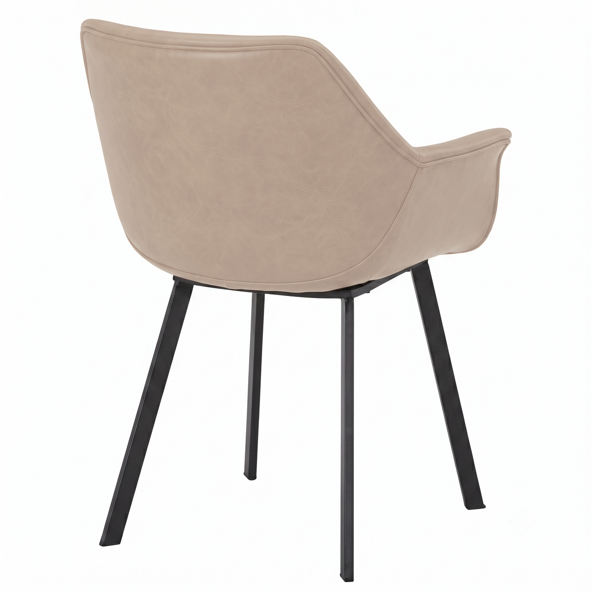 Markley Leather Dining Chair with Powder-Coated Iron Legs