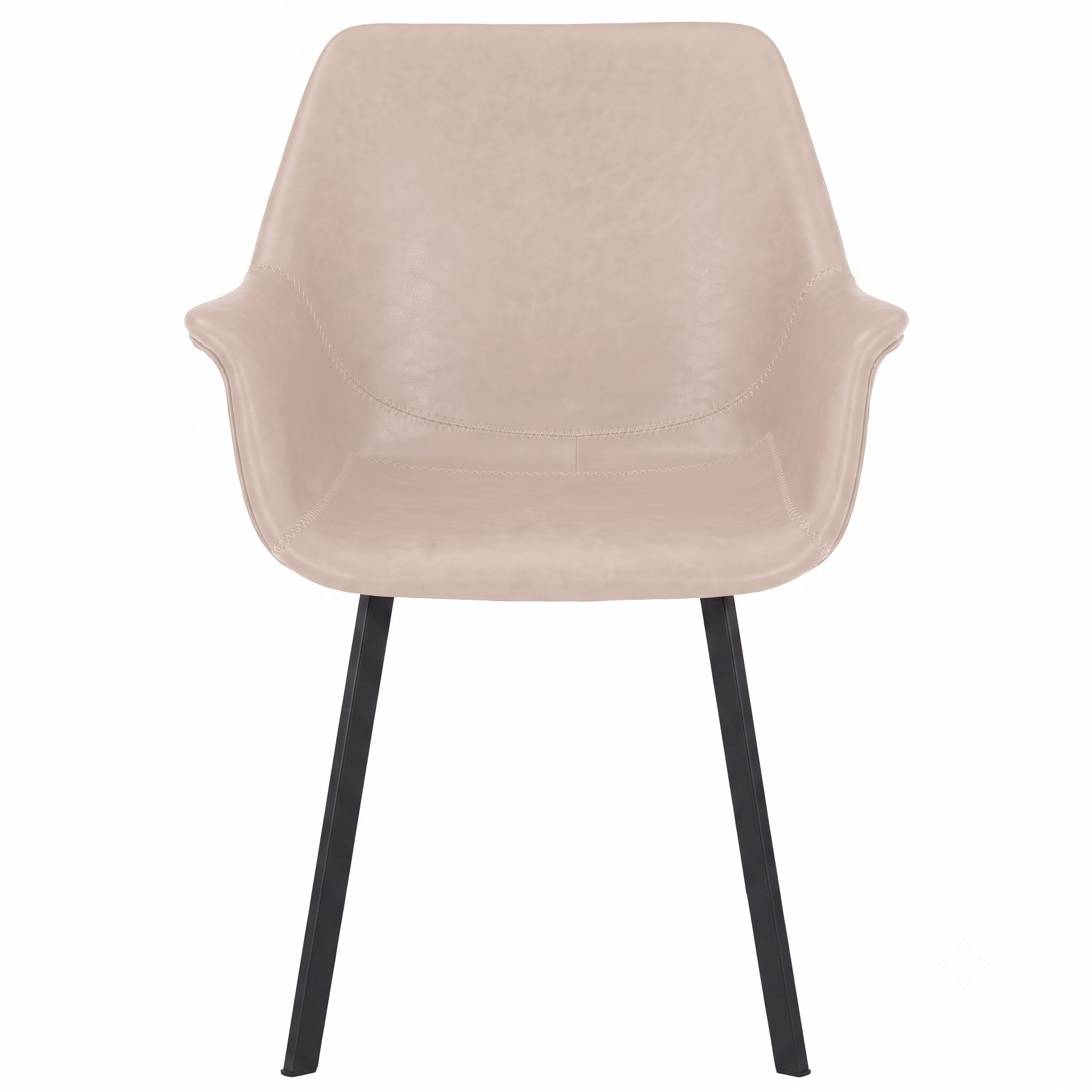 Markley Leather Dining Chair with Powder-Coated Iron Legs