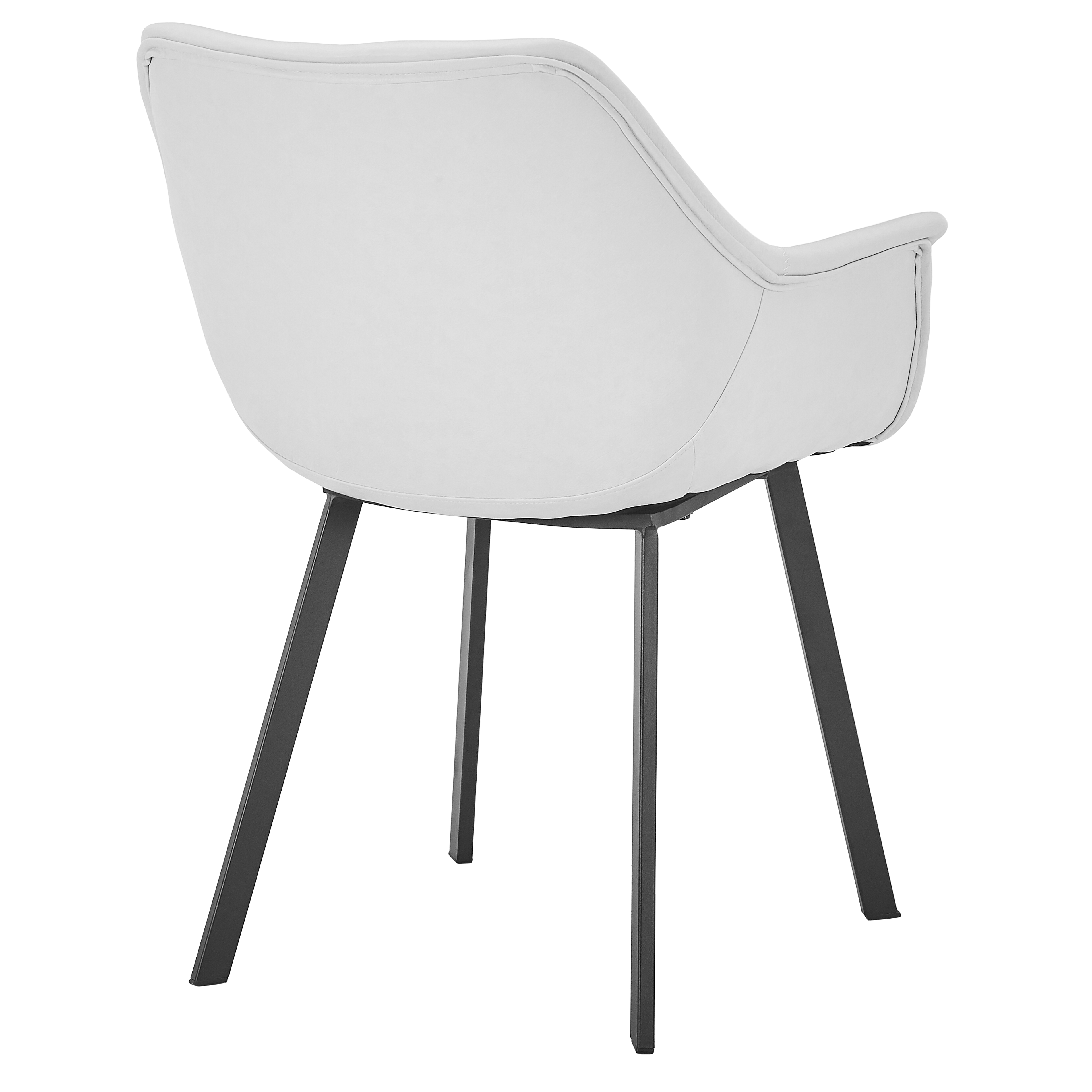 Markley Leather Dining Chair with Powder-Coated Iron Legs