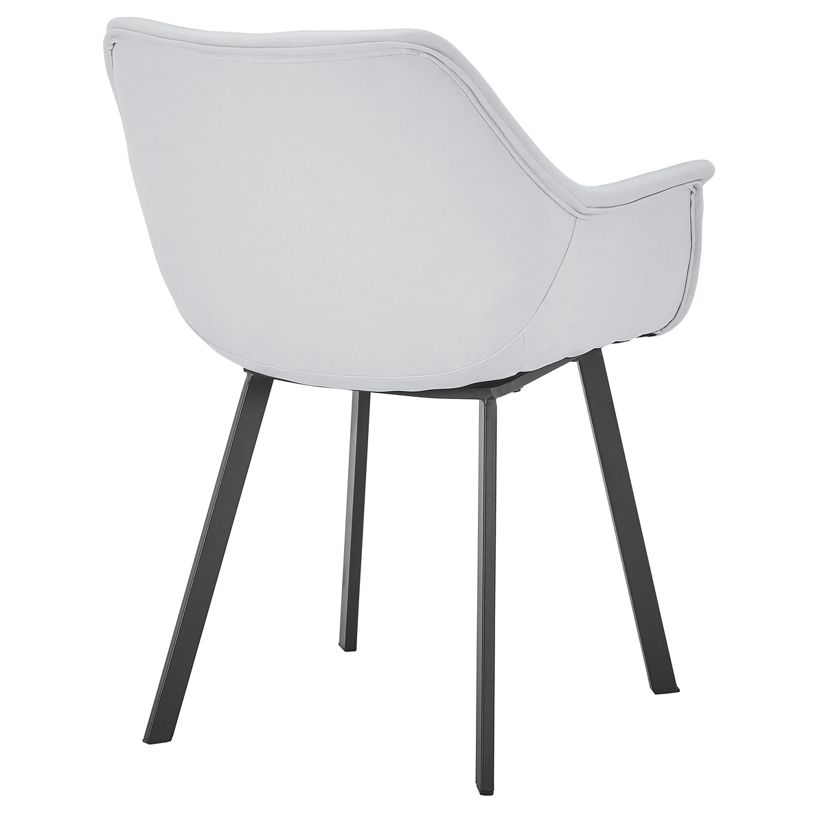 Markley Leather Dining Chair with Powder-Coated Iron Legs