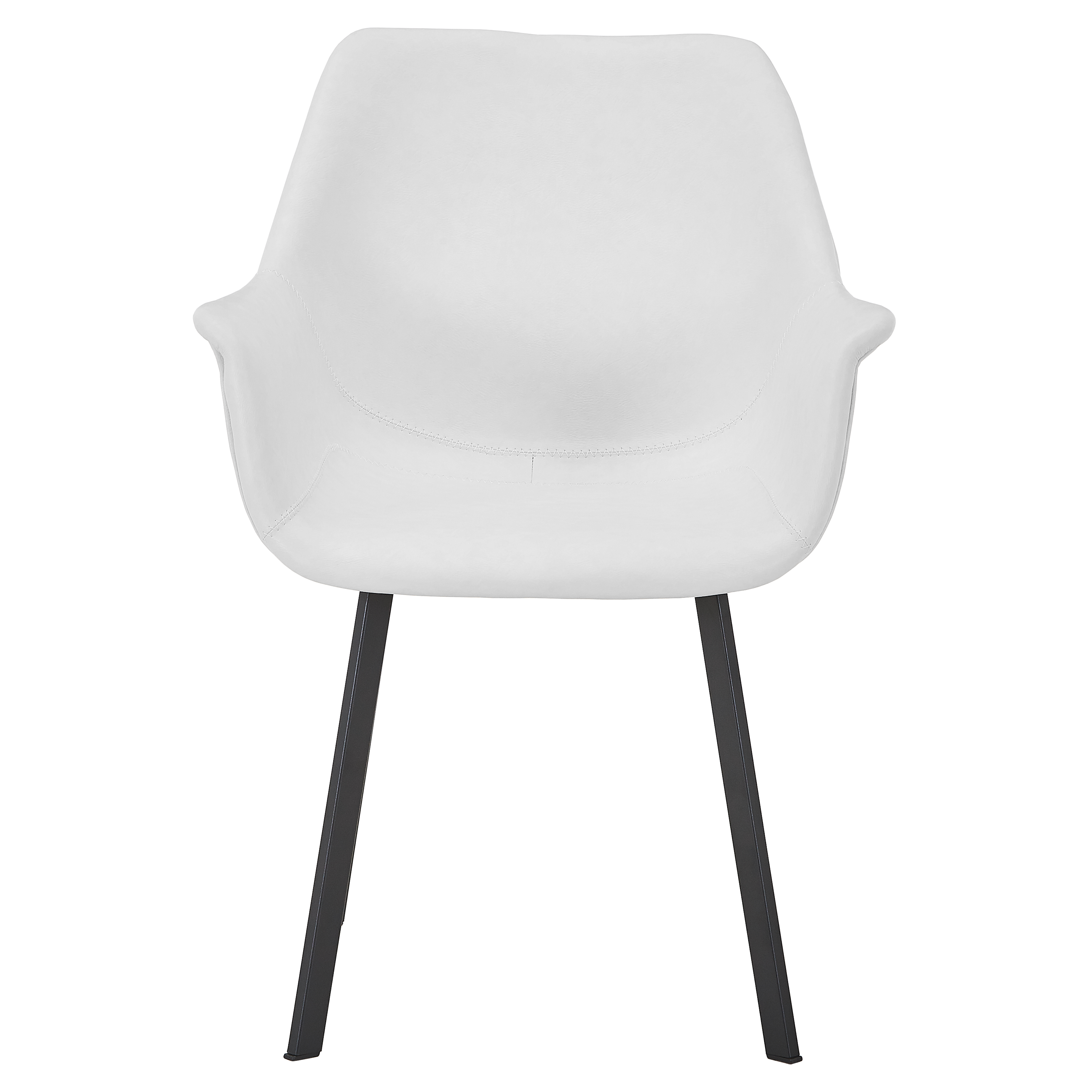 Markley Leather Dining Chair with Powder-Coated Iron Legs