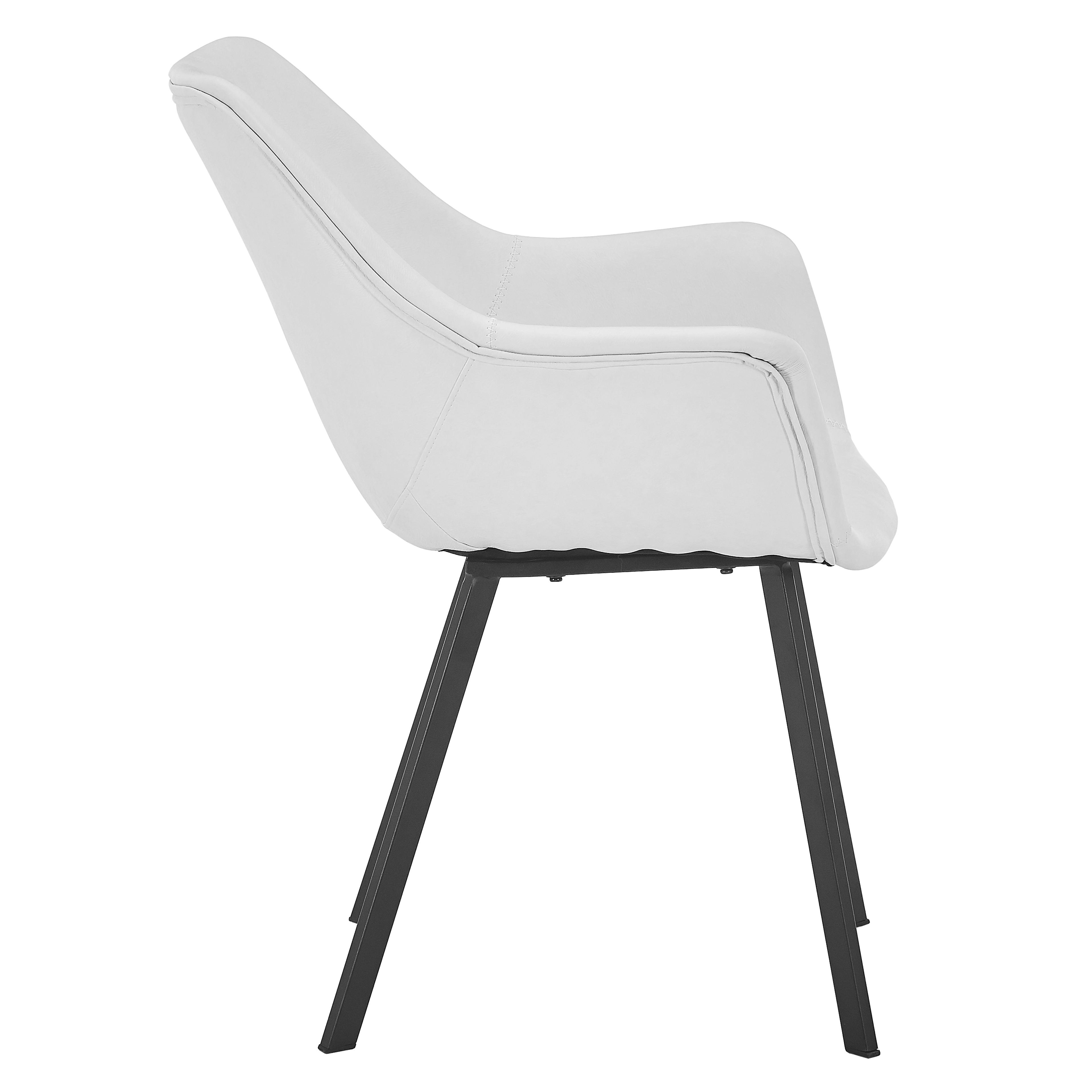 Markley Leather Dining Chair with Powder-Coated Iron Legs