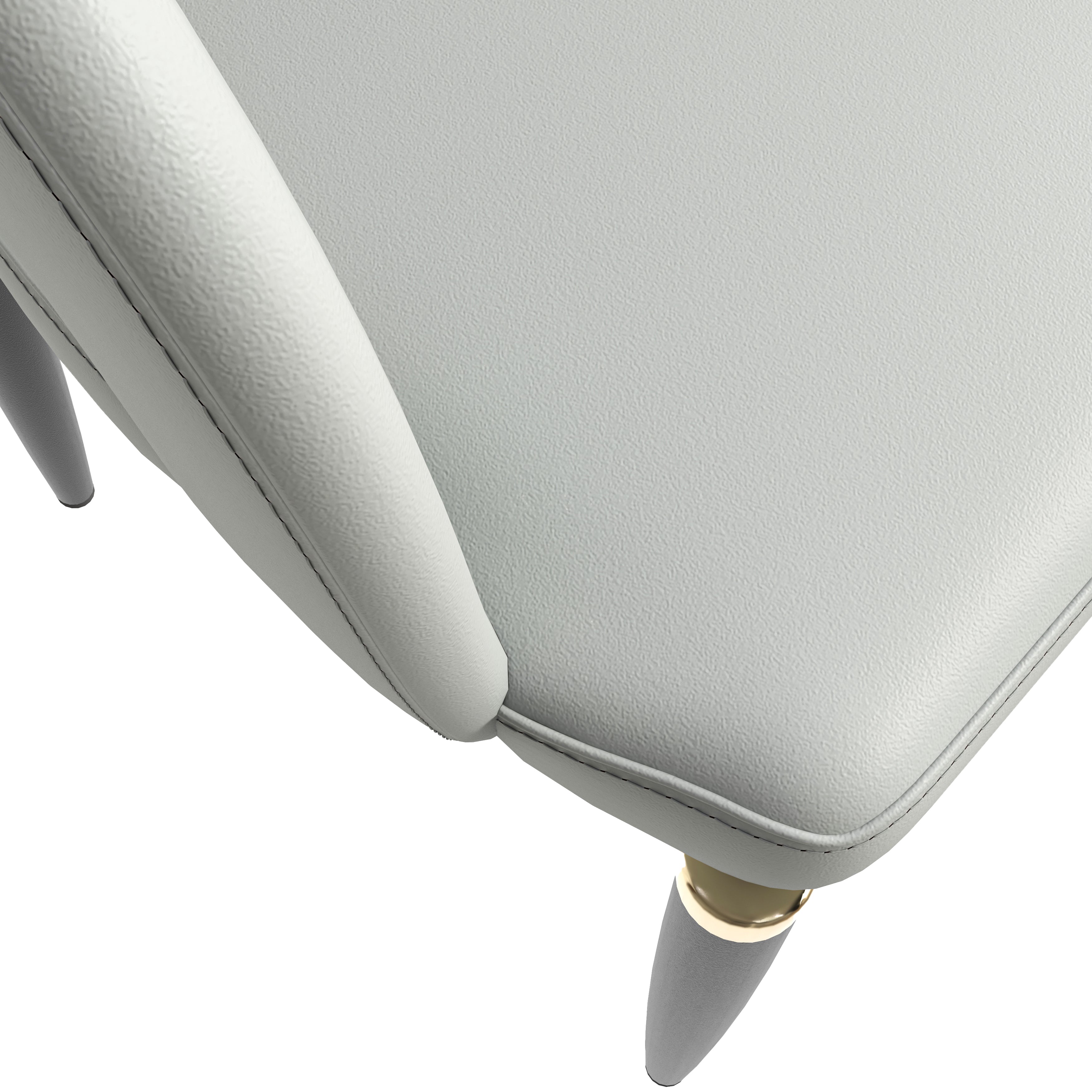 Entice Leather Dining Chair with Curved Open Back and Iron Legs