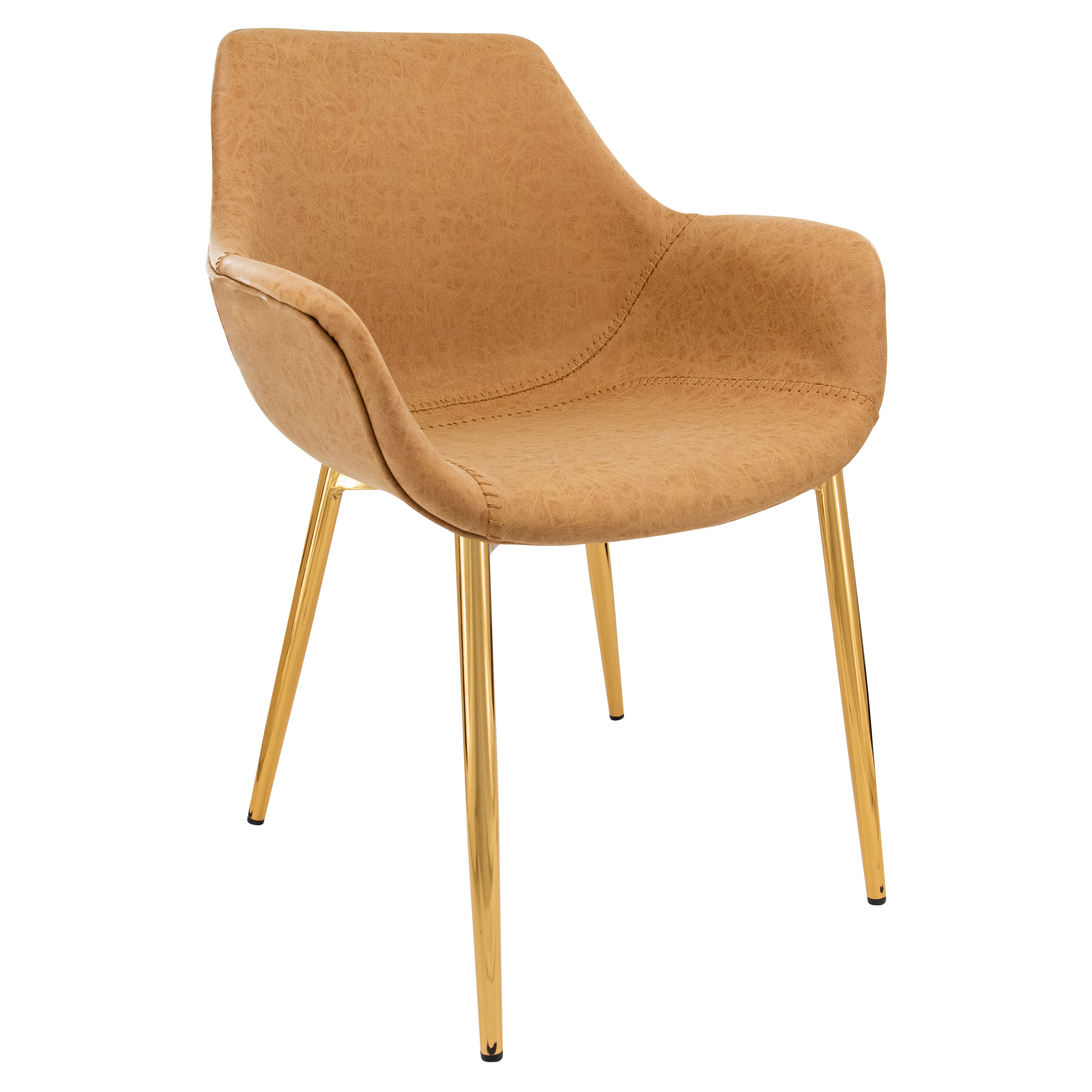 Markley Leather Dining Chair with Powder-Coated Iron Legs