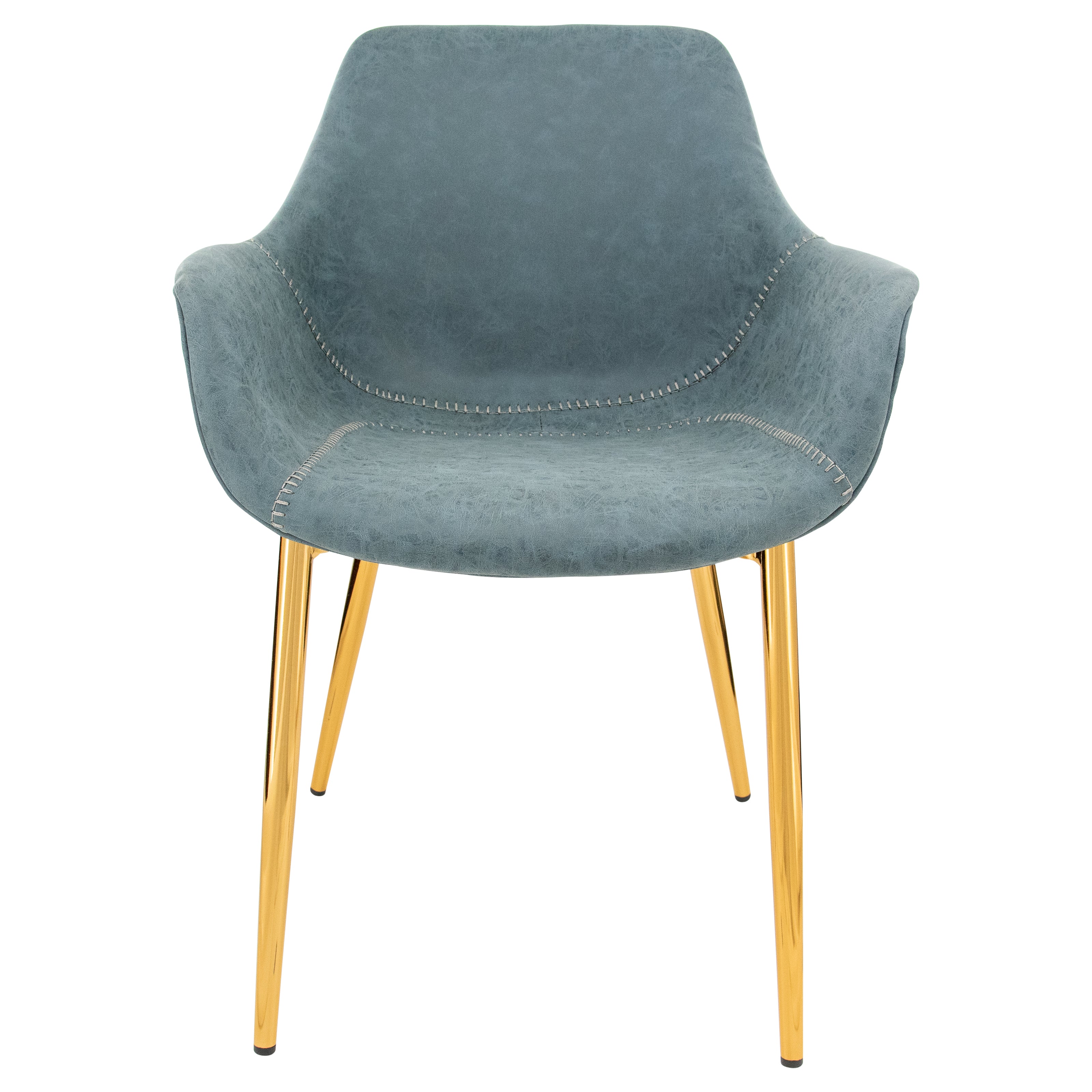 Markley Leather Dining Chair with Powder-Coated Iron Legs