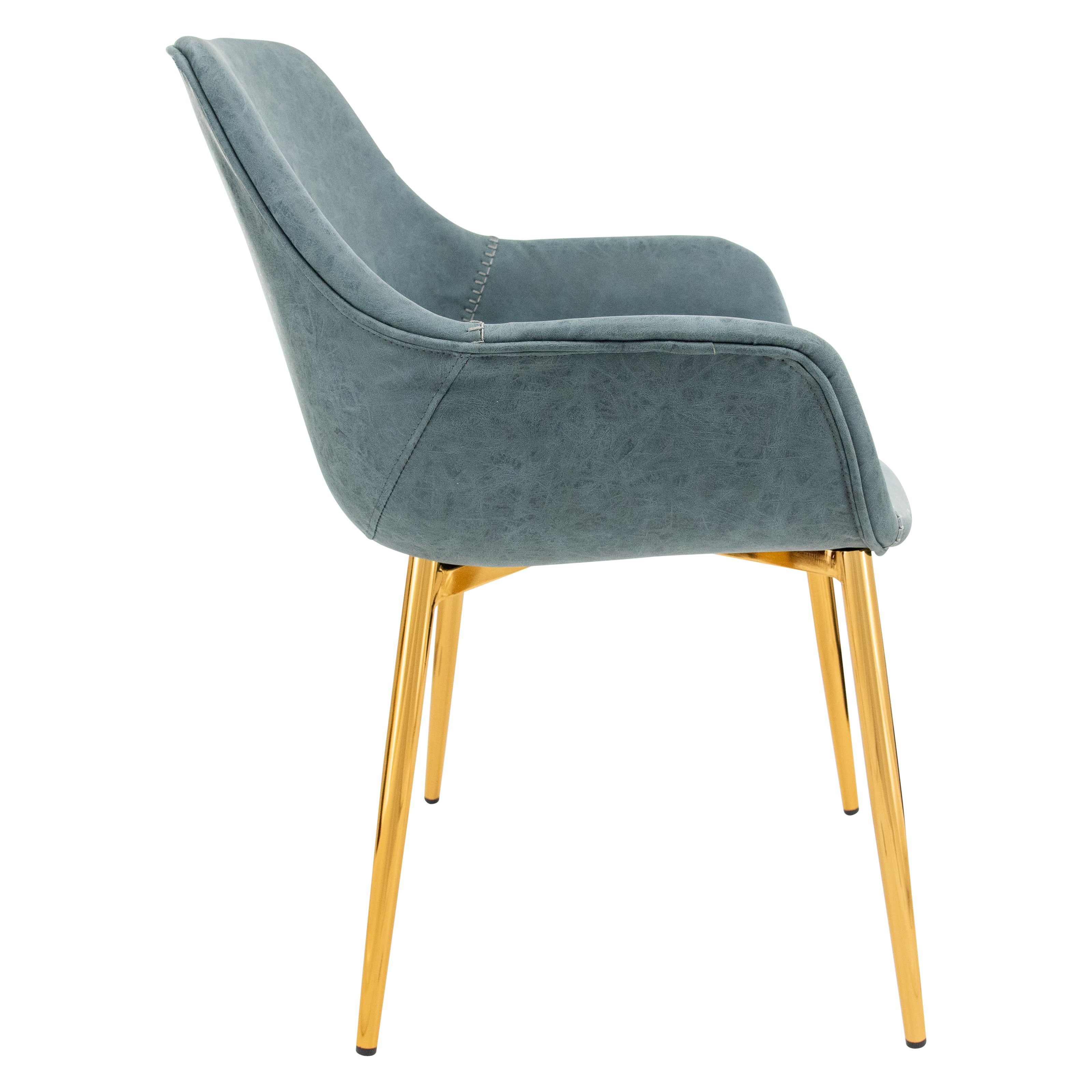 Markley Leather Dining Chair with Powder-Coated Iron Legs