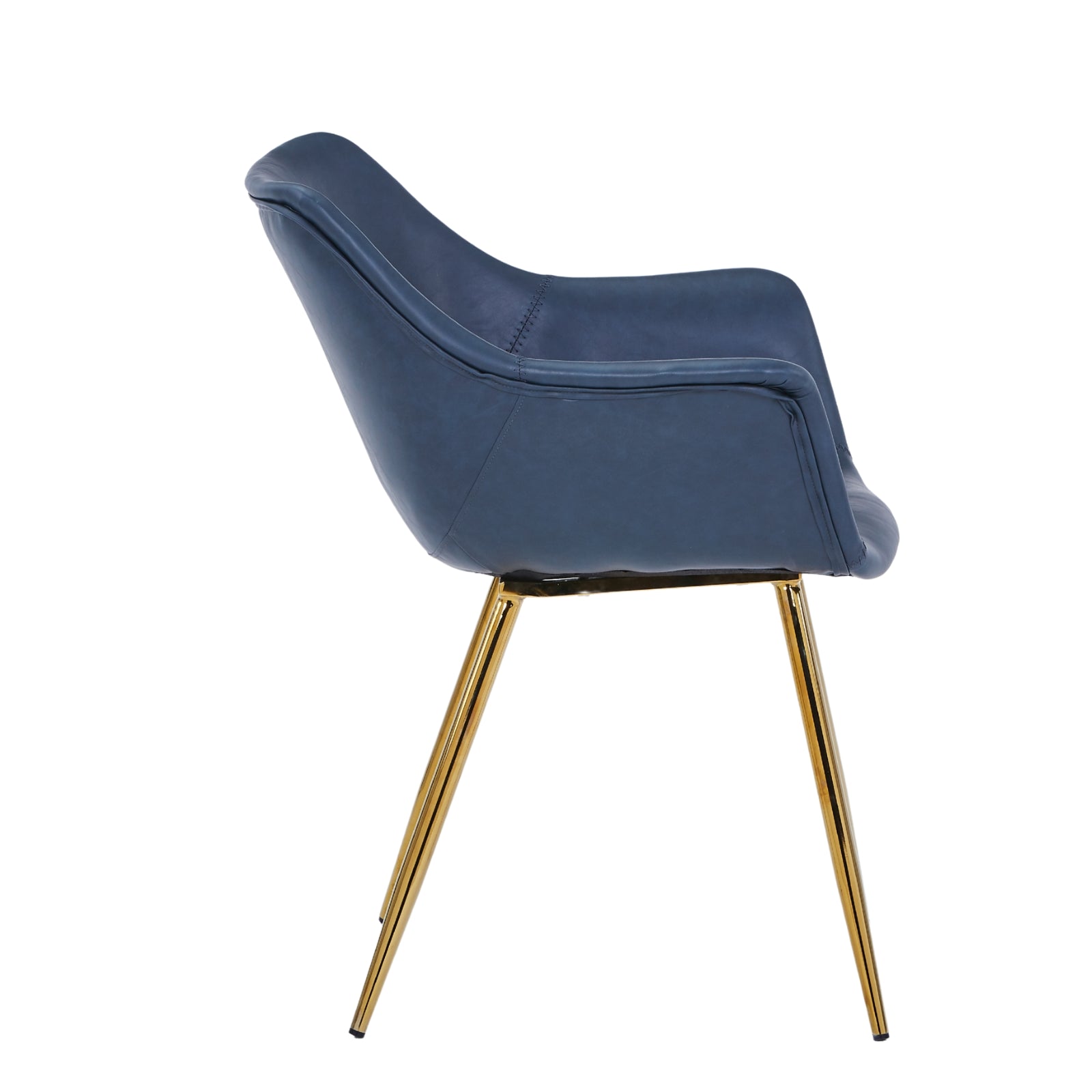 Markley Leather Dining Chair with Powder-Coated Iron Legs