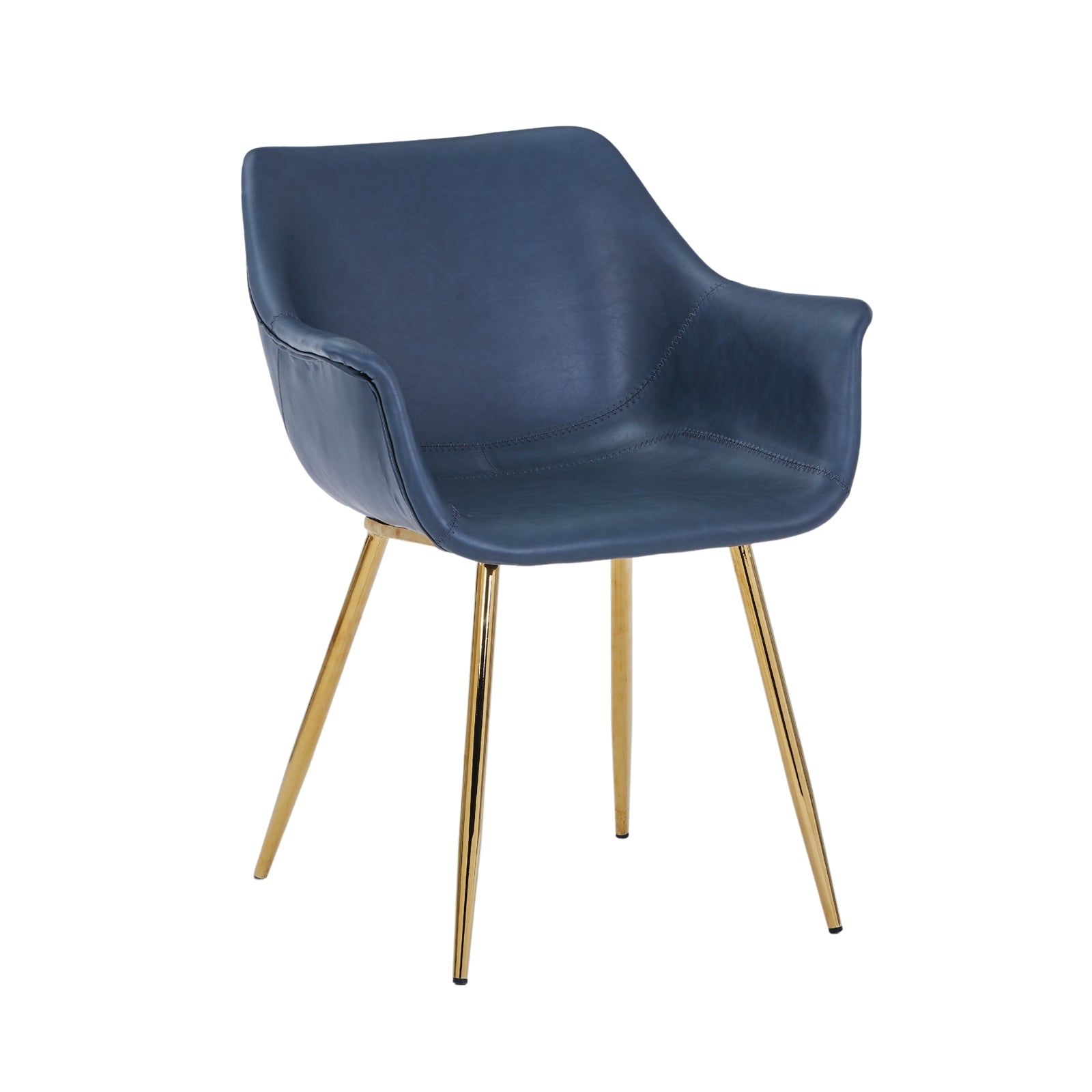 Markley Leather Dining Chair with Powder-Coated Iron Legs