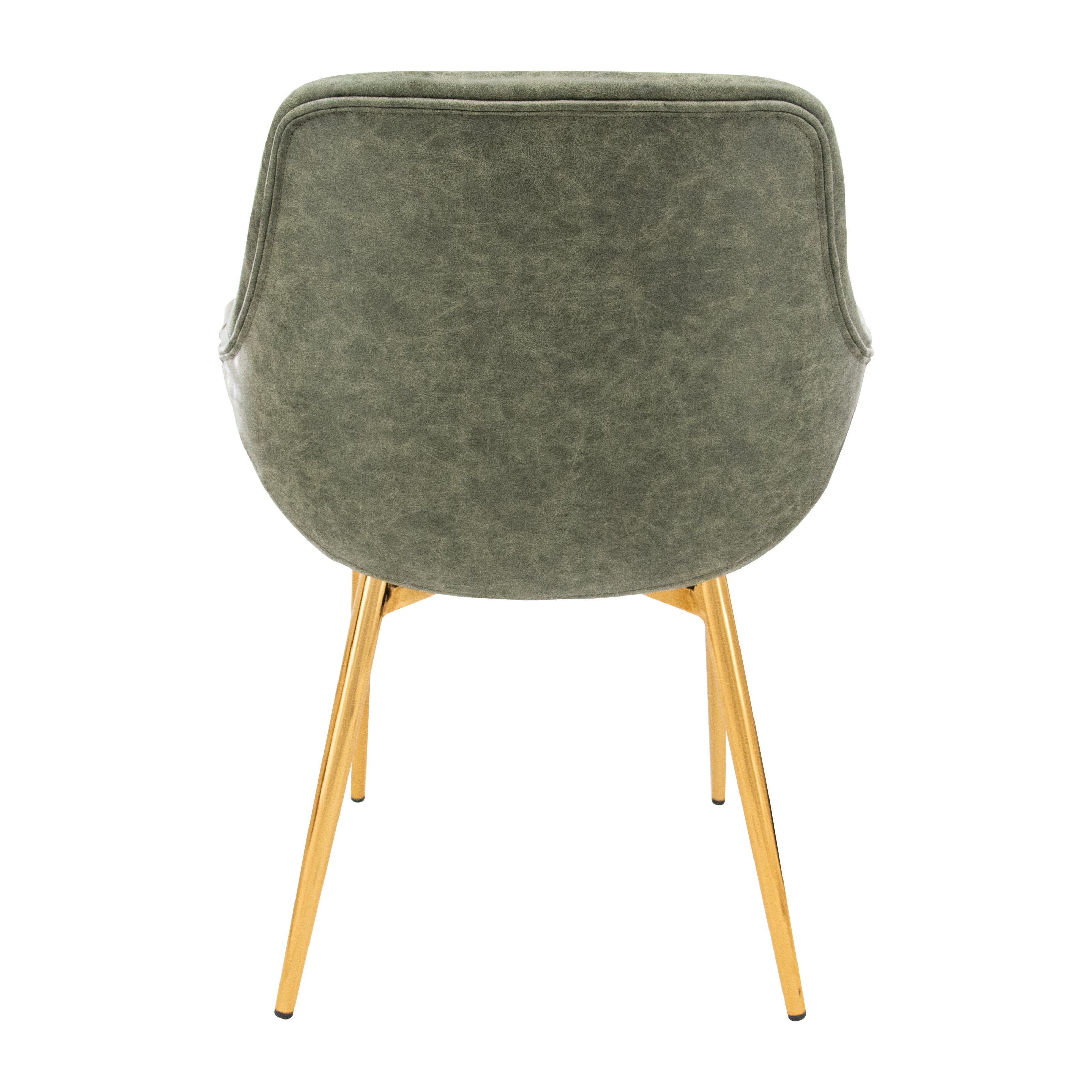 Markley Leather Dining Chair with Powder-Coated Iron Legs