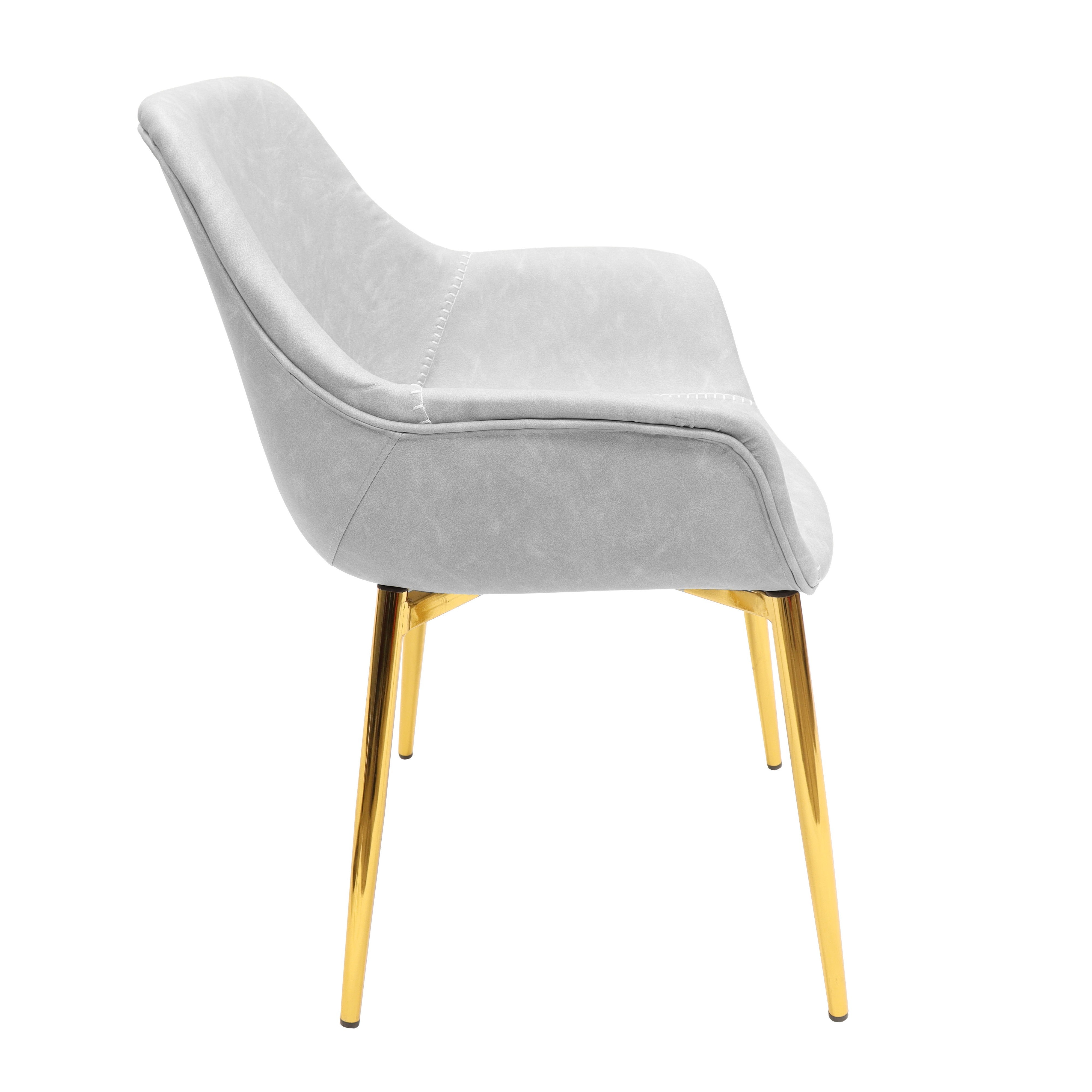 Markley Leather Dining Chair with Powder-Coated Iron Legs