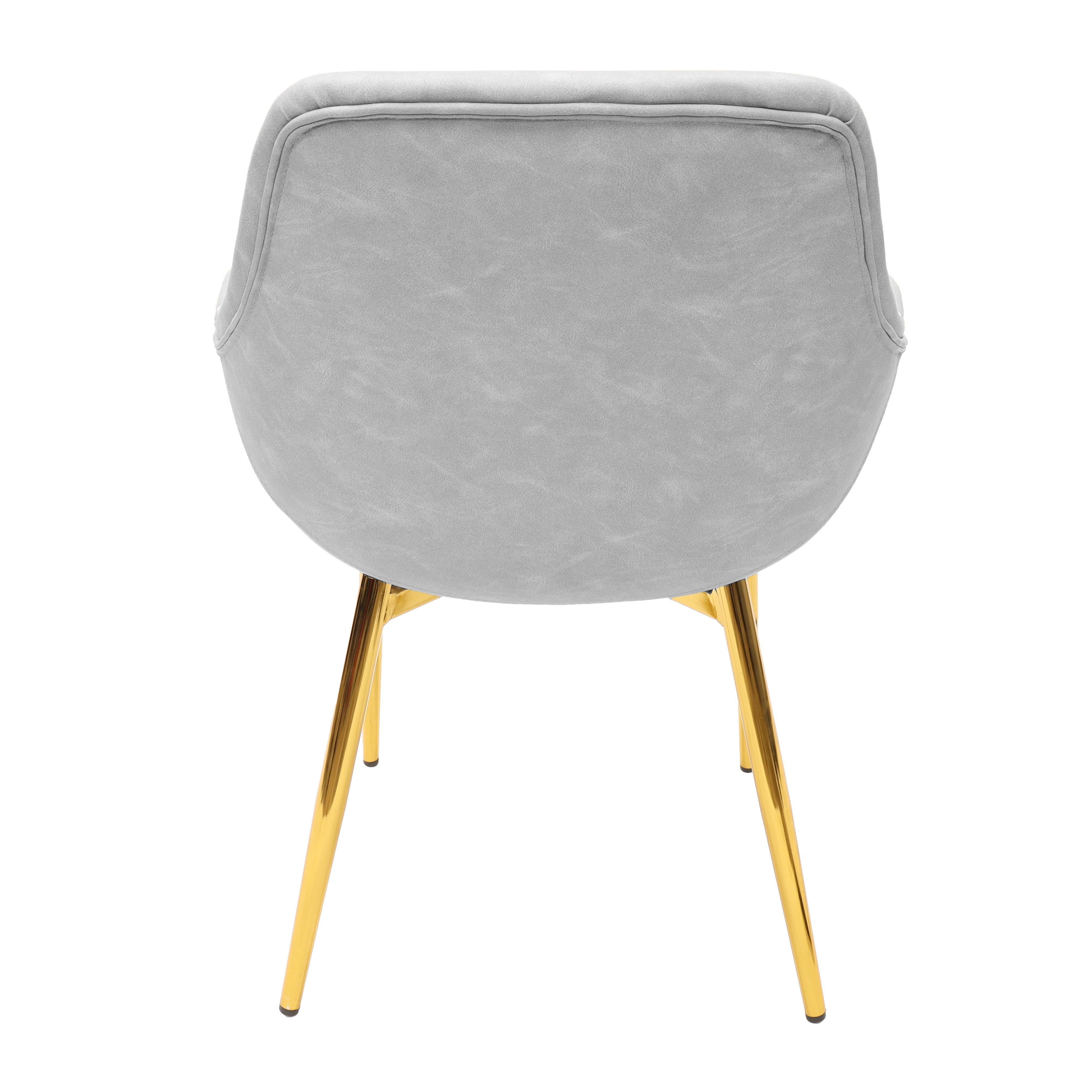 Markley Leather Dining Chair with Powder-Coated Iron Legs