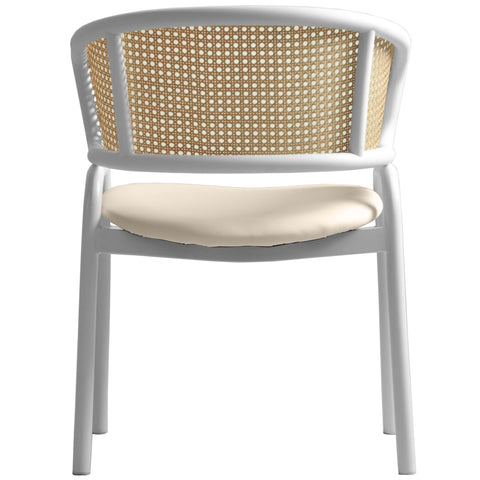 Ervilla Modern Dining Chair with White Frame and Steel Legs Set of 4