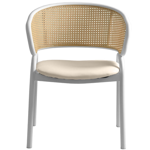 Ervilla Modern Dining Chair with White Frame and Steel Legs Set of 4
