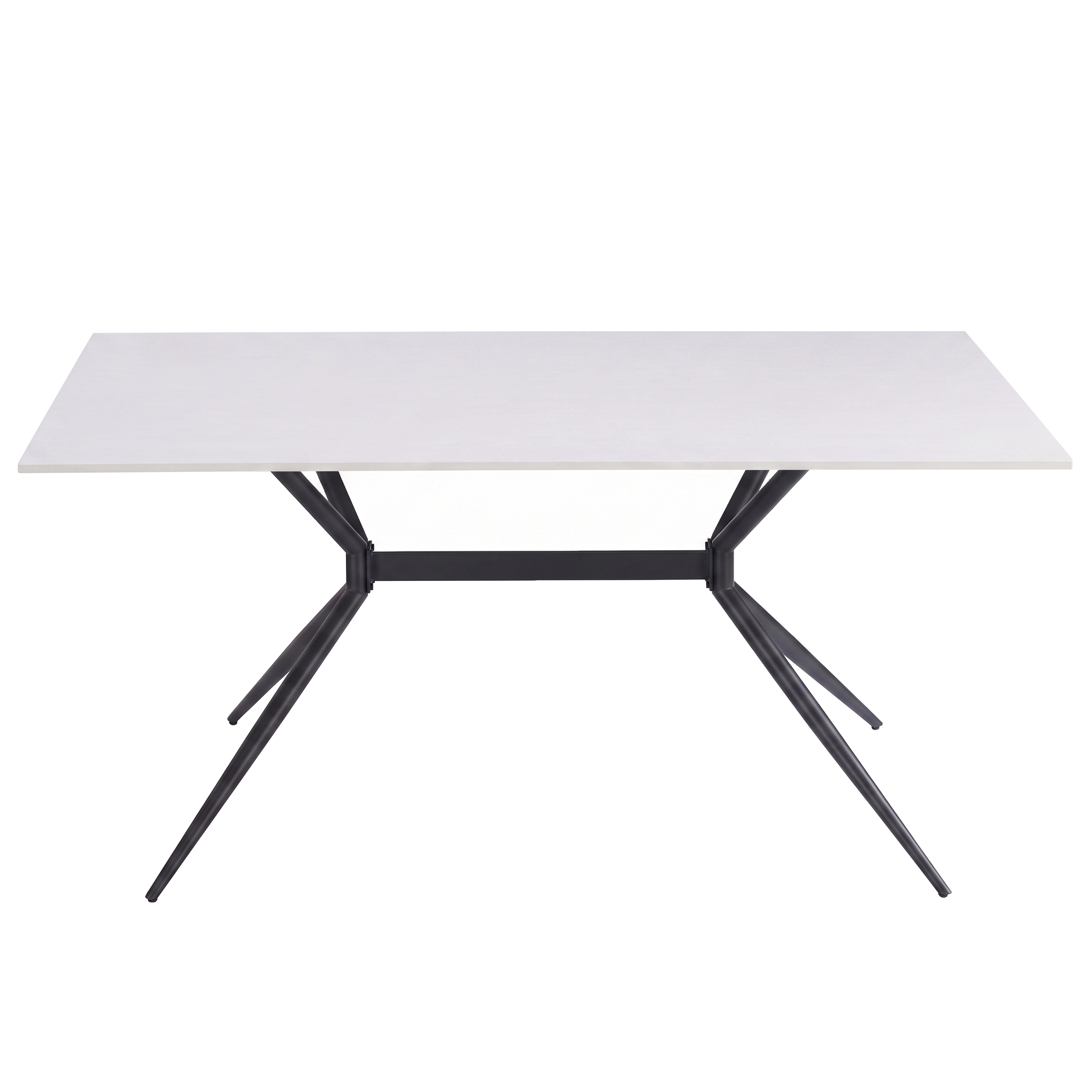 Elega Rectangular Dining Table with Sintered Stone Top and Black Steel Base