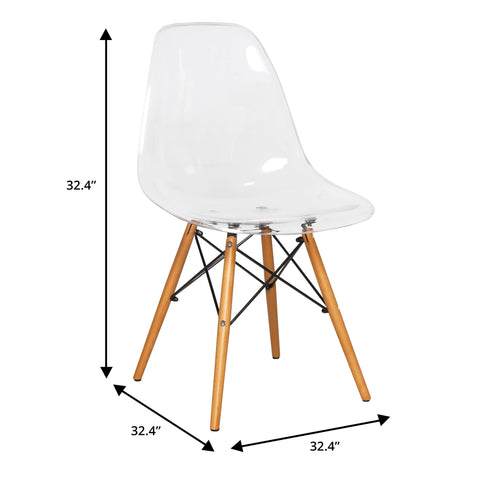 Dover Modern 5-Piece Dining Set with 4 Plastic Chairs