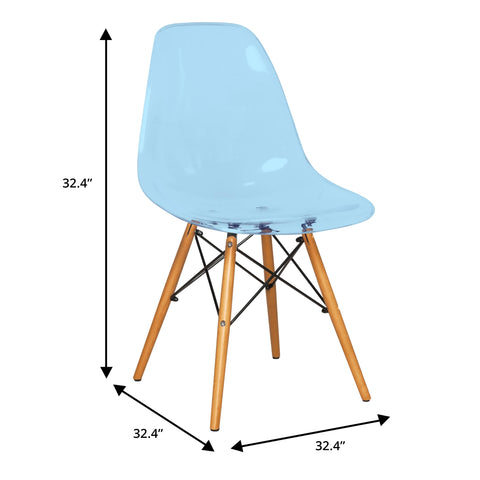 Dover Modern 5-Piece Dining Set with 4 Plastic Chairs