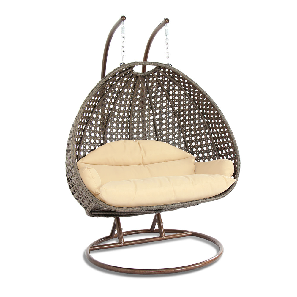 Modern Wicker Hanging Double Seater Egg Swing Chair