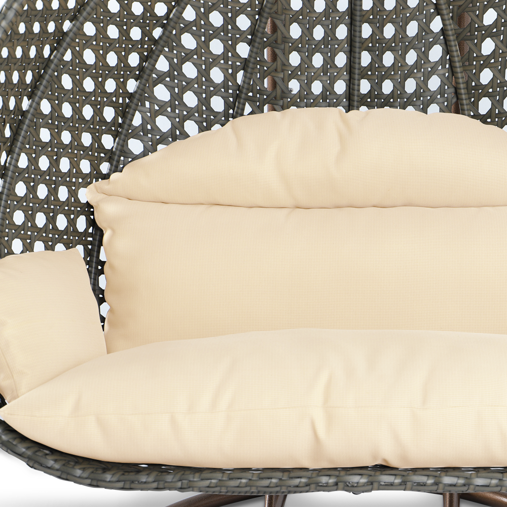 Modern Wicker Hanging Double Seater Egg Swing Chair