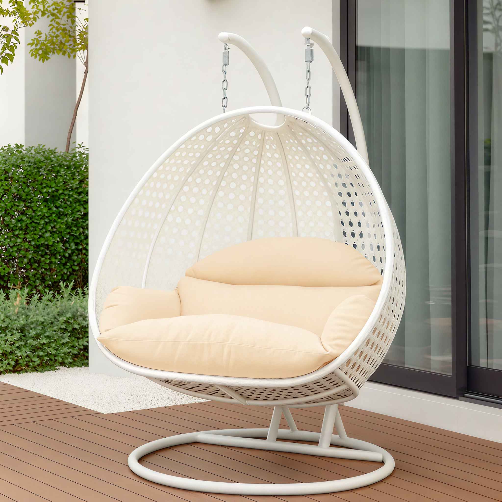 Modern Wicker Hanging Double Seater Egg Swing Chair