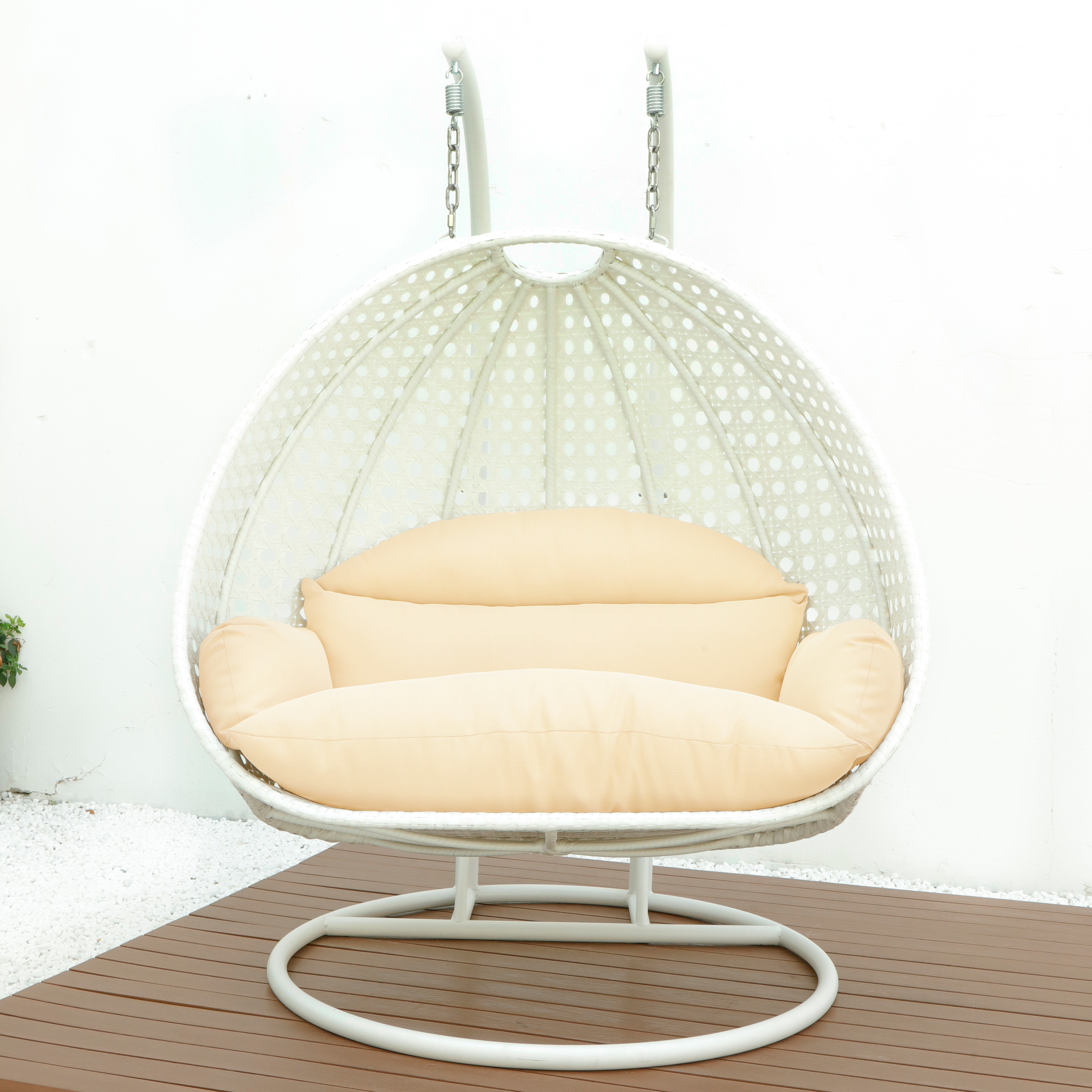 Modern Wicker Hanging Double Seater Egg Swing Chair