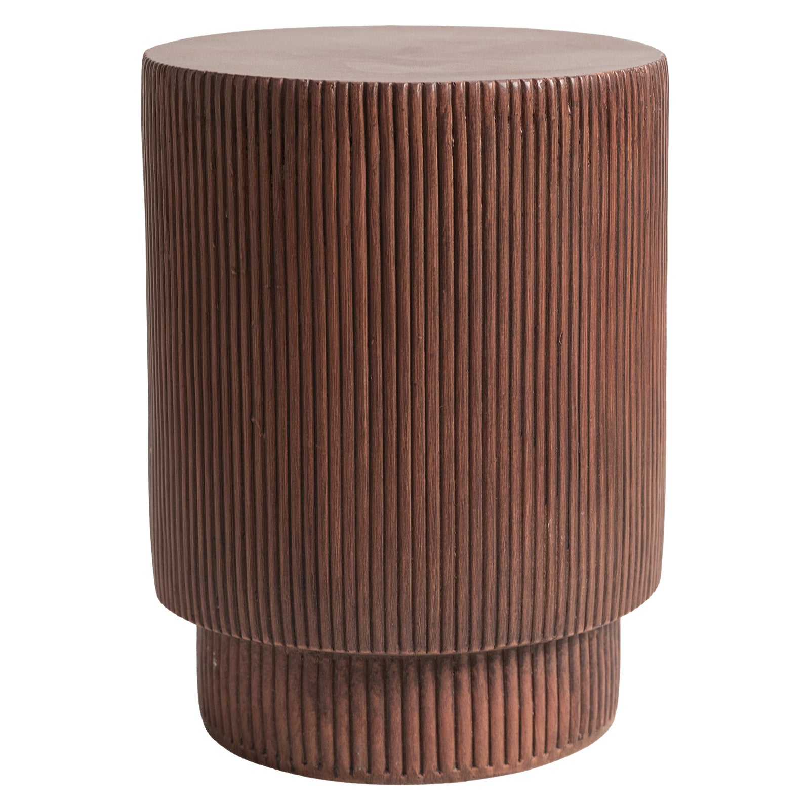 Eden Series Side Table in Fiberstone Round Accent Table for Home, Living Room, Indoor, and Outdoor