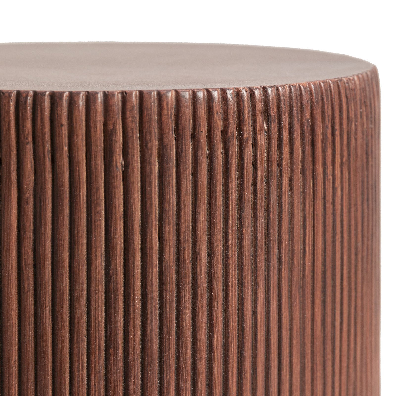 Eden Series Side Table in Fiberstone Round Accent Table for Home, Living Room, Indoor, and Outdoor