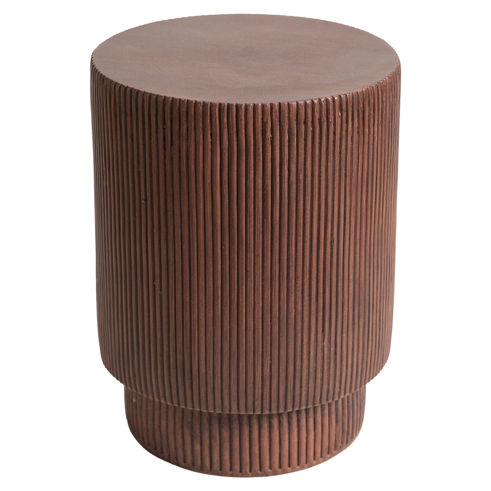 Eden Series Side Table in Fiberstone Round Accent Table for Home, Living Room, Indoor, and Outdoor