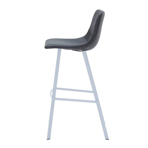 Elland 41" Leather Counter Height Barstool with Stainless Steel Legs and Footrest Set of 2