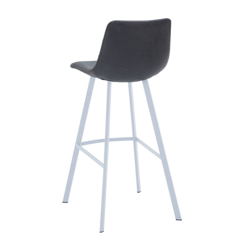 Elland 41" Leather Counter Height Barstool with Stainless Steel Legs and Footrest Set of 2