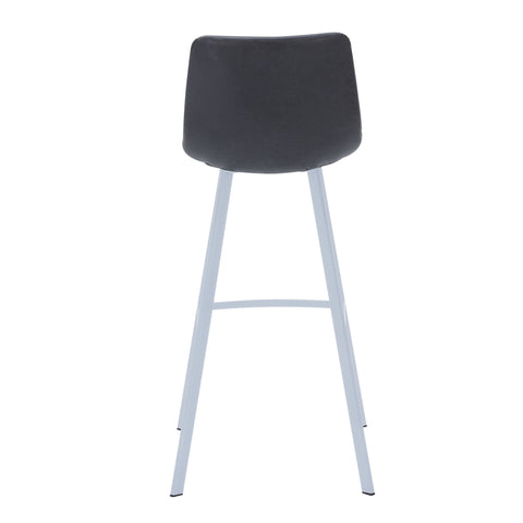 Elland 41" Leather Counter Height Barstool with Stainless Steel Legs and Footrest Set of 2