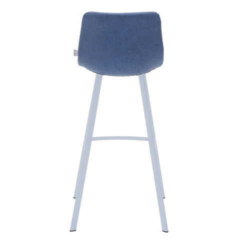 Elland 41" Leather Counter Height Barstool with Stainless Steel Legs and Footrest Set of 2