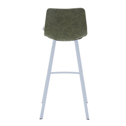 Elland 41" Leather Counter Height Barstool with Stainless Steel Legs and Footrest Set of 2