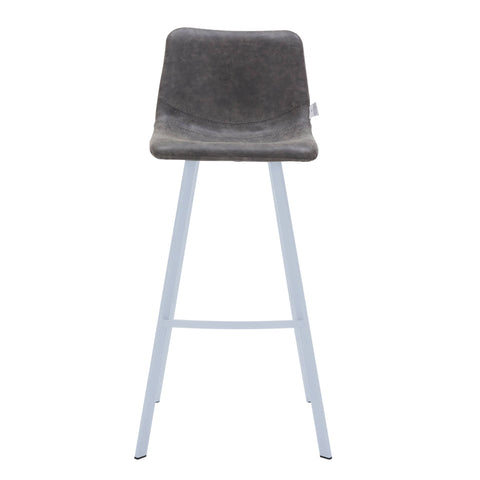 Elland 41" Leather Counter Height Barstool with Stainless Steel Legs and Footrest Set of 2