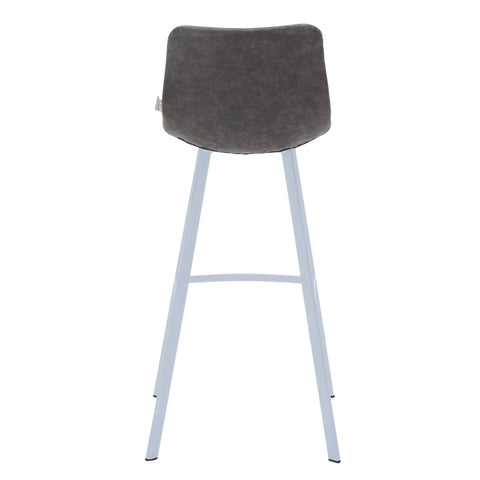 Elland 41" Leather Counter Height Barstool with Stainless Steel Legs and Footrest Set of 2