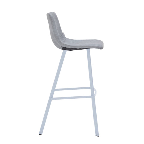 Elland 41" Leather Counter Height Barstool with Stainless Steel Legs and Footrest Set of 2