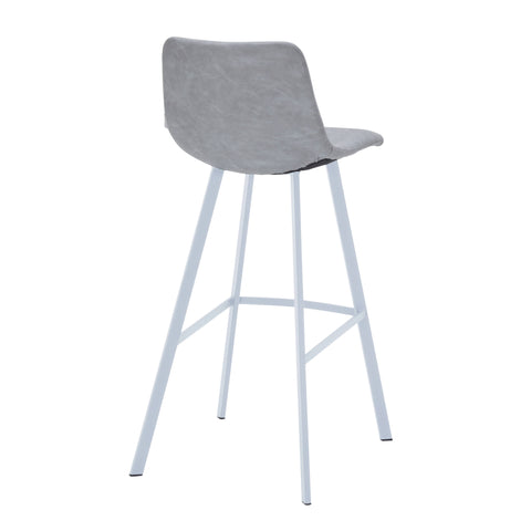 Elland 41" Leather Counter Height Barstool with Stainless Steel Legs and Footrest Set of 2