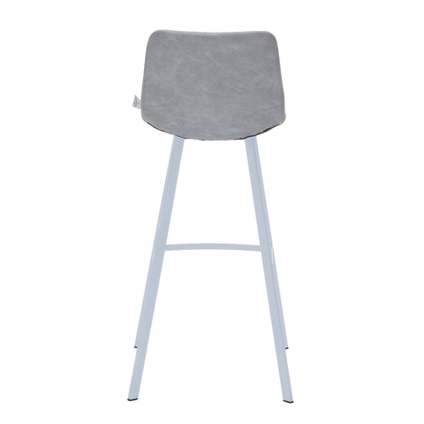 Elland 41" Leather Counter Height Barstool with Stainless Steel Legs and Footrest Set of 2