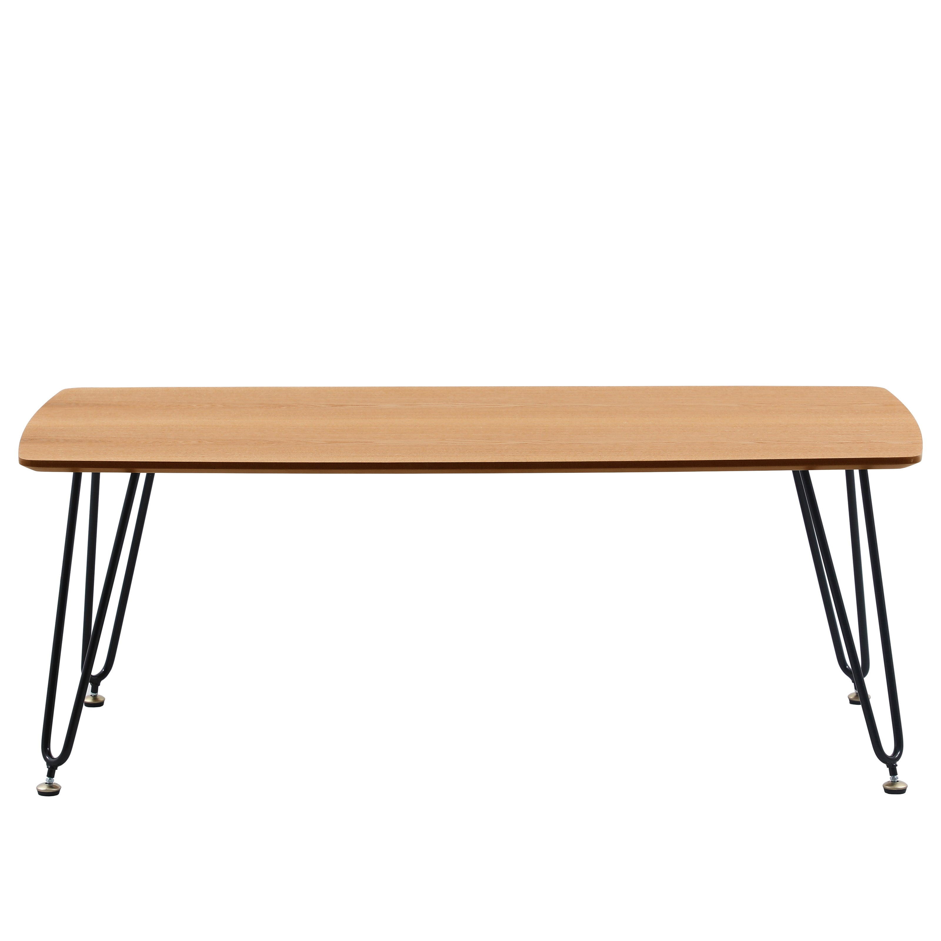 Elmwood Rectangular Coffee Table with Ash Wood Tabletop in Iron
